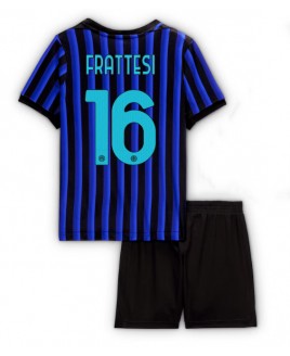 Günstige Inter Milan Davide Frattesi #16 Heimtrikotsatz Kinder 2025-26 Kurzarm (+ Kurze Hosen)